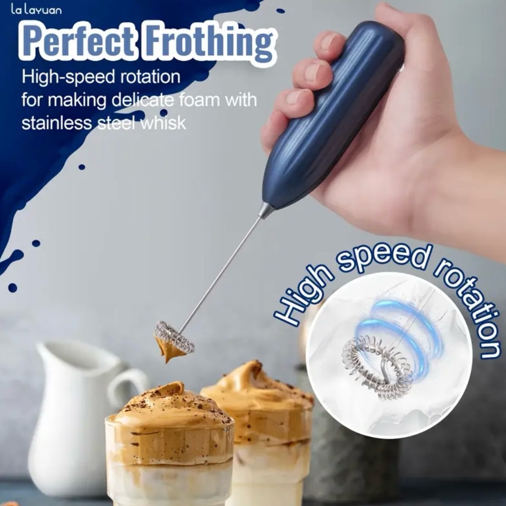 Lalayuan Powerful Electric Milk Frother, Color White - Picture 8 of 9